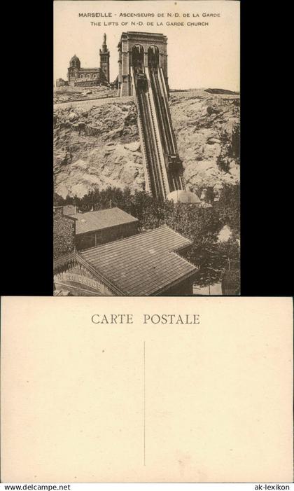 Marseille ASCENSEURS DE N.-D. DE LA GARDE LIFT DE LA GARDE CHURCH 1910