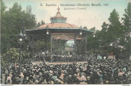 CPA FRANCE 13 " Marseille, Quinconce central" / EXPOSITION INTERNATIONALE D'ELECTRICITE 1908