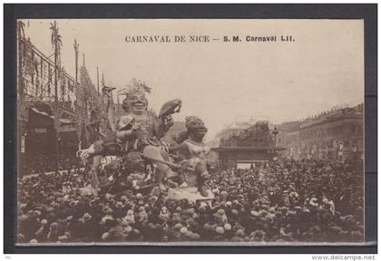 06 - 2 cartes Carnaval de Nice - S. M. Carnaval LII + Ferme les Yeux, Ouvre la Bouche (Magnico B., Constr)