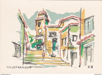 FRANCE - Villefranche sur Mer - Illustrated View - CR