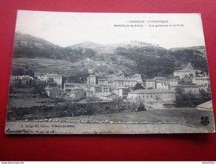 MARCOLS LES EAUX  CPA  [07] Ardèche Carte Postale Europe France VUE GÉNÉRALE ET LE PONT