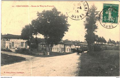 Carte Postale Ancienne de CHAVANGES-Route de VITRY LE FRANCOIS