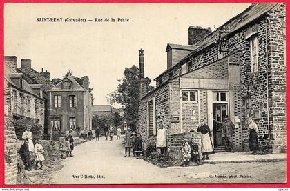 CPA 14 St SAINT-REMY Calvados - Rue de La Poste (bureau) ° C. Jeanne Phot. Vve Gillette édit.