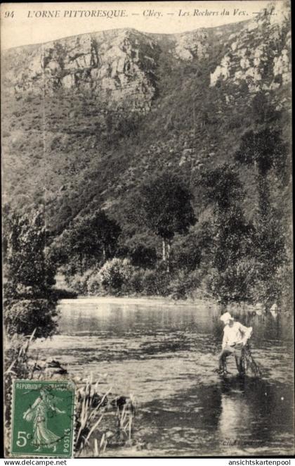 CPA Clécy Calvados, Les Rochers du Vex