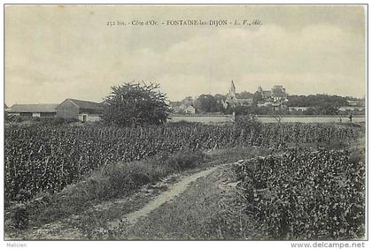 - cote dor - ref- A400 - fontaine les dijon - vue generale - vigne - vignes - viticulture - carte bon etat -