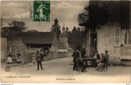 CPA BIERRE-LES-SEMUR - rue hommes a la table (175973)