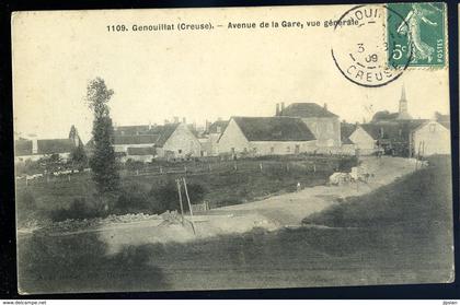 Cpa du 23  Genouillat  -- avenue de la Gare , vue générale   GX14