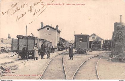 BOURG-de-PEAGE (Drôme) - Gare des Tramways - Voyagé 1904 (2 scans)