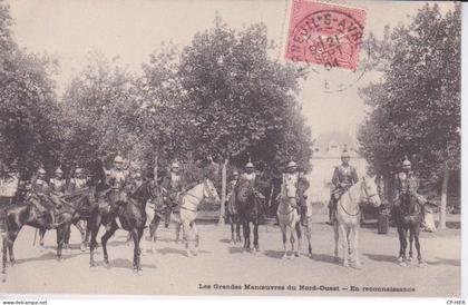 27 - EURE - LES GRANDES MANOEUVRES DU NORD-OUEST -  EN RECONNAISSANCE - MILITAIRE  A CHEVAL