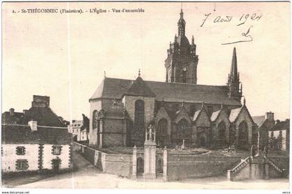 Carte Postale Ancienne de SAINT THEGONNEC- l'église-vue d'ensemble