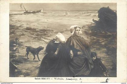 - dpts div.-ref-BN123- finistère - salon 1906 - tableau les epaves - peintre walhain - tableaux - arts -