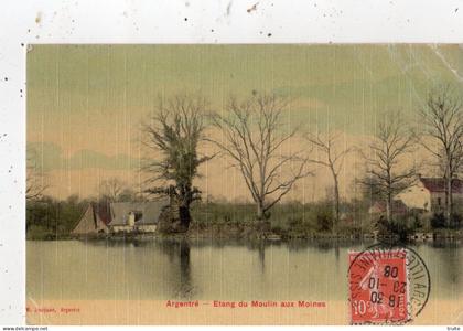 ARGENTRE-DU-PLESSIS ETANG DU MOULIN AUX MOINES ( CARTE TOILEE ET COLORISEE )