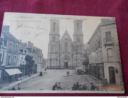 CPA - Martigné-Ferchaud - L'Eglise - Sortie de Messe