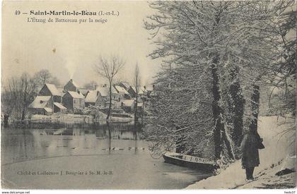 Saint-Martin-le-Beau - L'Etang de Battereau par la neige