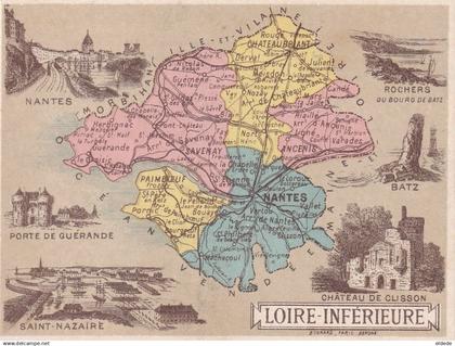 Lot 7 CP + Chromo Carte Géo Loroux  , Quilly , Boussay , St Lyphard , Donges , Vallet ,