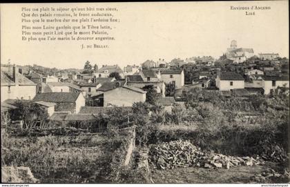 CPA Liré Maine et Loire, Panorama, Gedicht von J. du Bellay, Plus me plait le sejour...