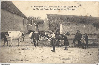 CPA Beaugrenier Commune de Montjavoult Mare et route de Montjavoult au Chaumont