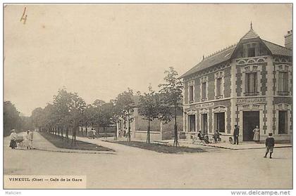 - ref - H661 - oise - vineuil - cafe de la gare - hotel restaurant - carte bon etat -