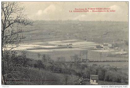 ref - F838 -  orne - environs de vimoutiers - la gosselinaie - blanchisserie de toiles - carte bon etat -