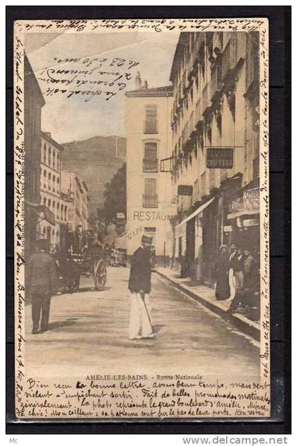 66 - Amélie-les-Bains - Route Nationale - Colorisée