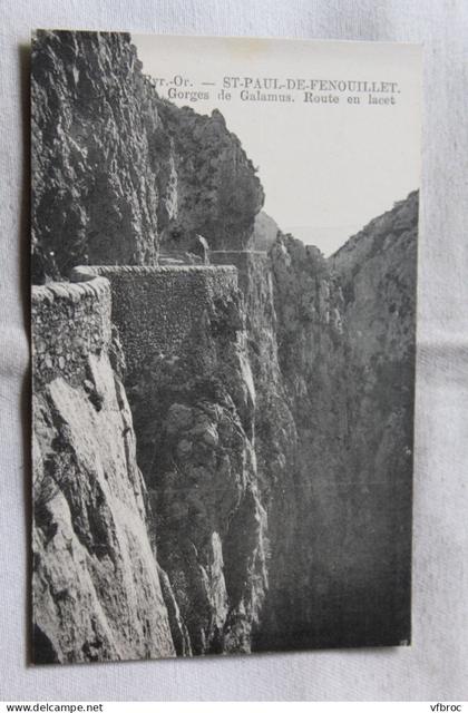 Saint Paul de Fenouillet, gorges de Galamus, route en lacet, Pyrénées orientales 66