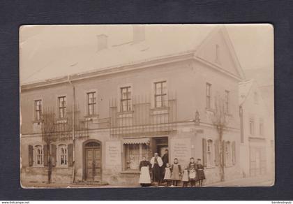 Carte photo Ernst Kaeschner Waidmannslust commerce salon barbier friseur H. Meyer ( arch. Fels  Illkirch Graffenstaden )