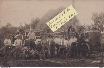 LA BARRE (70) : RARE CARTE PHOTO DE LA FENAISON.à LA BARRE Hte Saône, carte écrite et datée