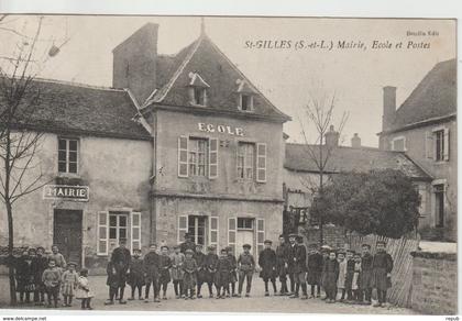 CPA Saint Gilles mairie, école et postes