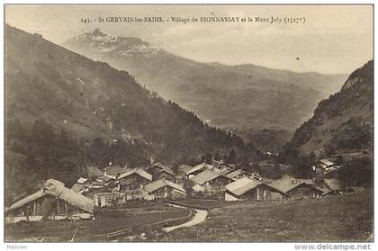 dept div - haute savoie - ref W271 - le village du bionnassay et le mont joly - vue genrale - carte bon etat -