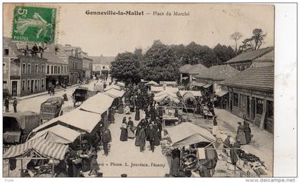 GONNEVILLE-LA-MALLET PLACE DU MARCHE (UN JOUR DE MARCHE)