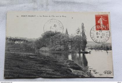 Cpa 1913, Port Marly, la pointe de l'ile vers le Pecq, Yvelines 78