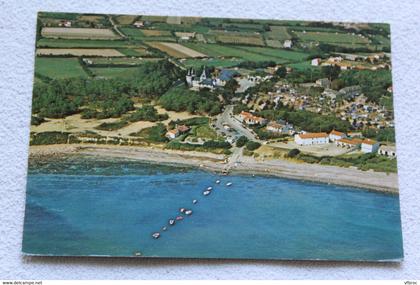 Cpm, Saint Hilaire de Talmont Bourgenay, vue d'ensemble, la plage, le château et le camping, Vendée 85