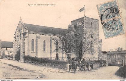 VENANSAULT (Vendée) - Eglise - Cheval - Voyagé 1907 (2 scans) Célestine Troquier, Couturière à Saint-Florent-des-Bois