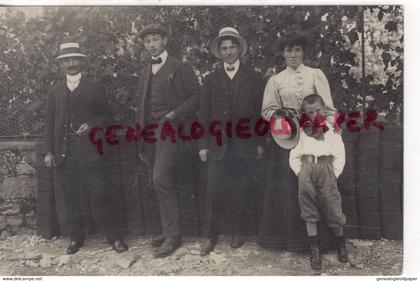 87- RILHAC RANCON-FAMILLE PETIT -RARE CARTE PHOTO BOUDEAU SAINT PRIEST TAURION 1910