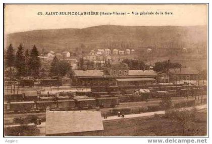 ref no 8715- saint sulpice lauriere - vue generale de la gare   - bon etat