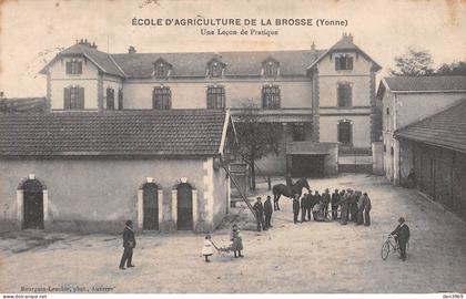 Ecole d'Agriculture de La BROSSE (Yonne) par Venoy - Une Leçon de Pratique - Voyagé 1911 (2 scans)