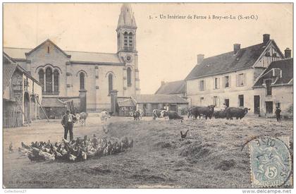 95-BRAY-ET-LU-   UN INTERIEUR DE FERME