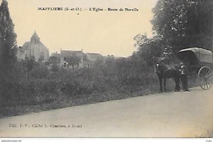 CPA Maffliers L'Eglise Route de Nerville