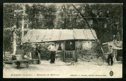 78 - ACHÈRES - Habitation de Bûcherons - TRÈS BELLE CARTE ANIMÉE