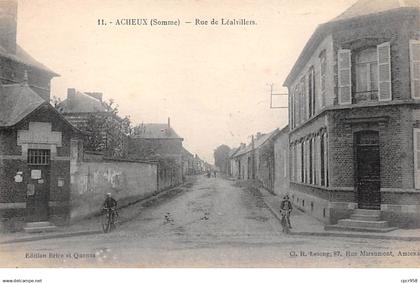 80 .n° 108965 . acheux en amienois .rue de lealvilliers .