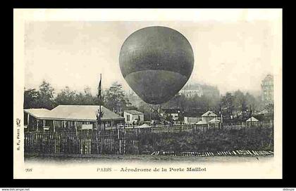 75 - Paris - Aérodrome de la Porte Maillot - Animée - Montgolfière - Précurseur - CPA - Voir Scans Recto-Verso