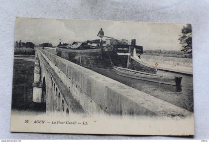 Agen, le pont canal, péniches, Lot et Garonne 47