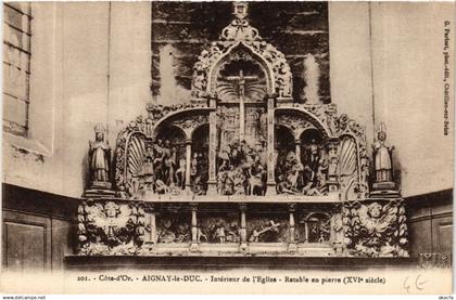 CPA AIGNAY-le-DUC - Intérieur de l'Église - Retable en pierre (586647)