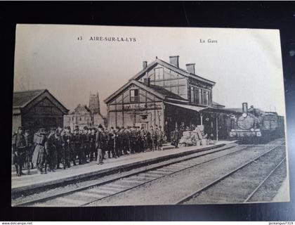 CPA - Aire sur la Lys - La gare