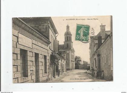 ALLONNES (M ET LOIRE) 4 RUE DE L'EGLISE  (PUB CHOCOLAT GUERIN BOUTRON ET PETITE ANIMATION) 1910