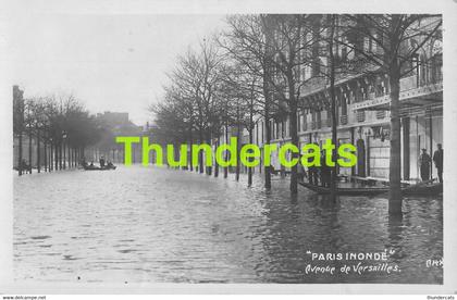 CPA 75 CARTE DE PHOTO PARIS INONDE 1910 INONDATIONS DE PARIS AVENUE DE VERSAILLES