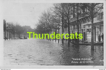 CPA 75 CARTE DE PHOTO PARIS INONDE 1910 INONDATIONS DE PARIS AVENUE DE VERSAILLES