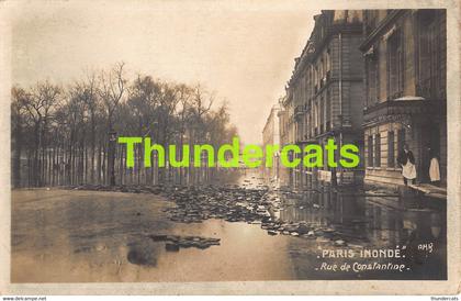 CPA 75 CARTE DE PHOTO PARIS INONDE 1910 INONDATIONS DE PARIS RUE DE CONSTANTINE