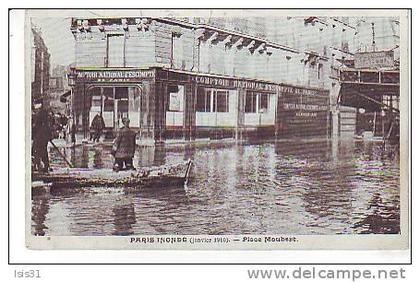 Dép 75 - Paris - Arrondissement: 05 - Inondations de 1910 - Banques - RF4986 - Place Maubert - état