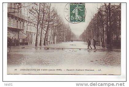 Dép75 - Paris - Arrondissement: 08 ou Arrondissement: 09 - Inondations de 1910 - RF5029 - Passerelle Boulevard Haussmann